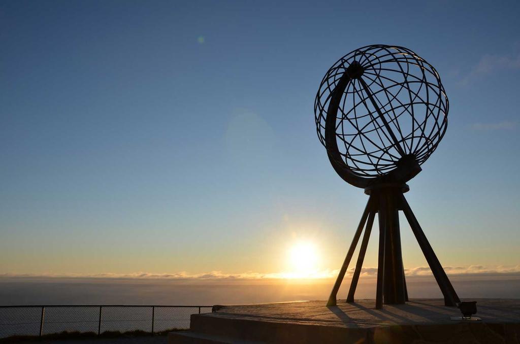 Nordkapp (North Cape) under midnight sun