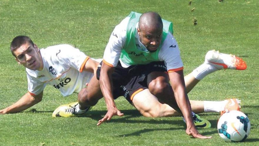 Keita y Oriol, en un entrenamiento