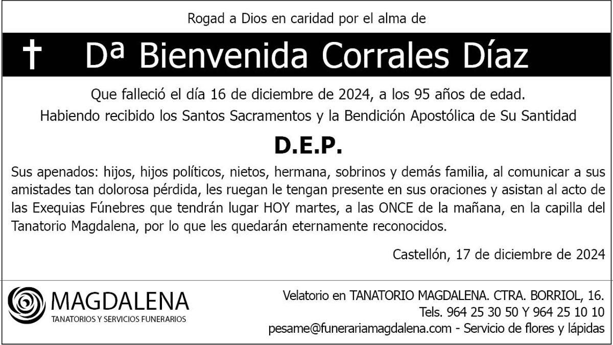 Dª Bienvenida Corrales Díaz