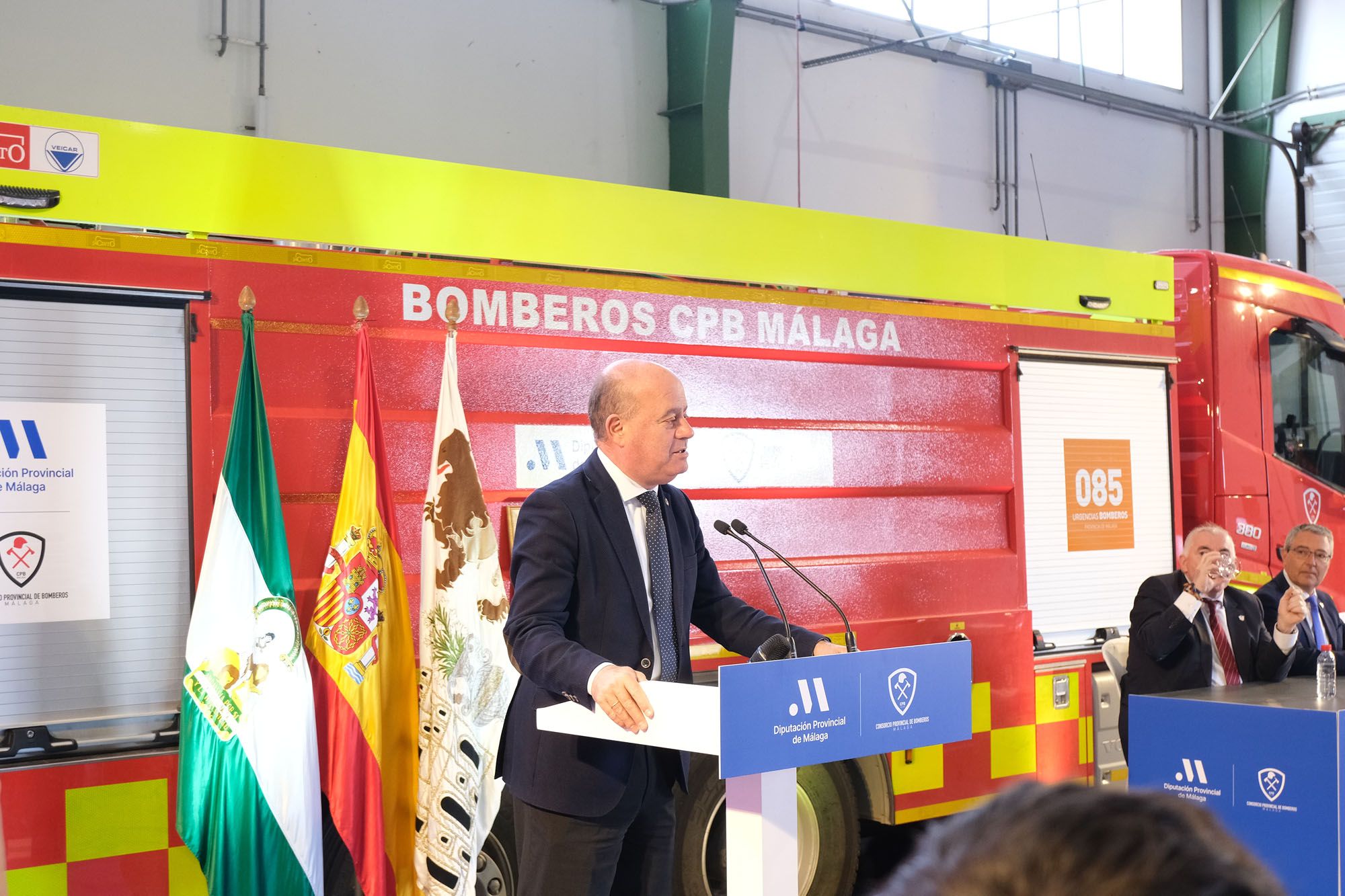 El Consorcio Provincial de Bomberos (CPB) de Málaga celebra el día de su patrón, San Juan de Dios, en el parque de bomberos de Antequera.