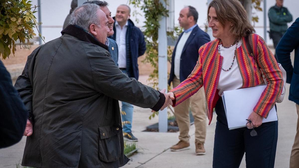 La vicepresidenta Teresa Ribera durante la presentación del Plan de Actuaciones en Doñana en Almonte (Huelva).