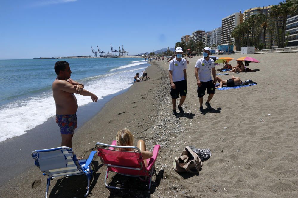 Las playas de Málaga, controladas por los vigilantes