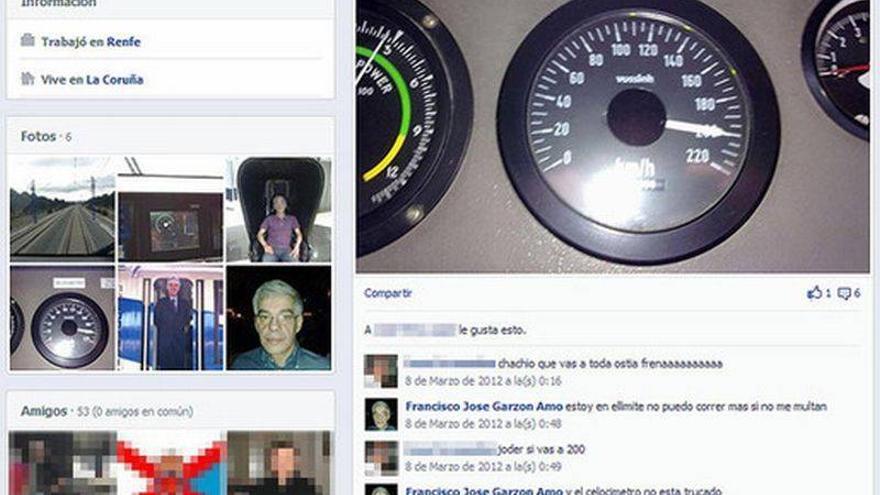 El maquinista se jactaba en Facebook de su velocidad a los mandos del tren