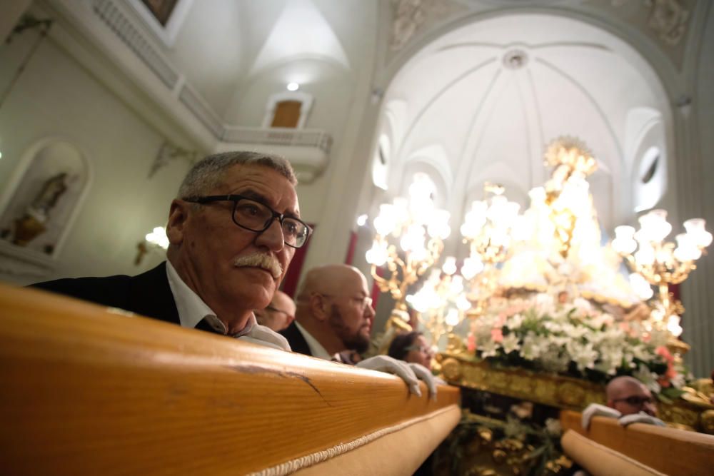 Procesión de las Fiestas Mayores de Elda en honor a la Virgen de la Salud suspendida por la lluvia