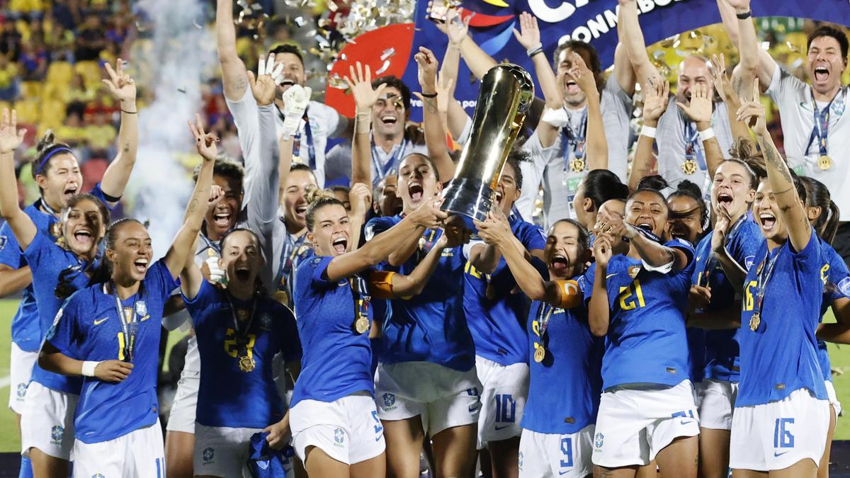 Las jugadoras de Brasil celebran la consecución del título de la Copa América.