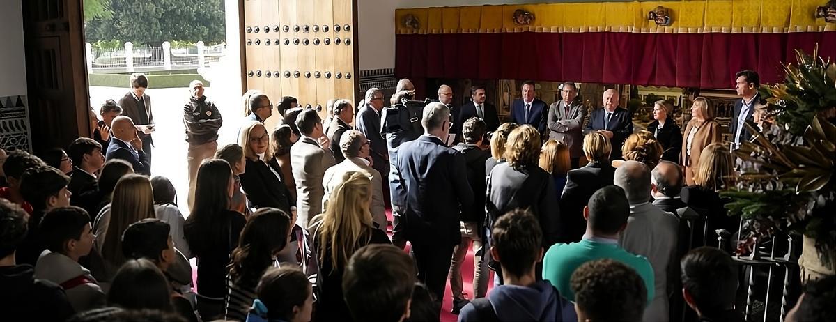 Imagen del acto de inauguración del belén.