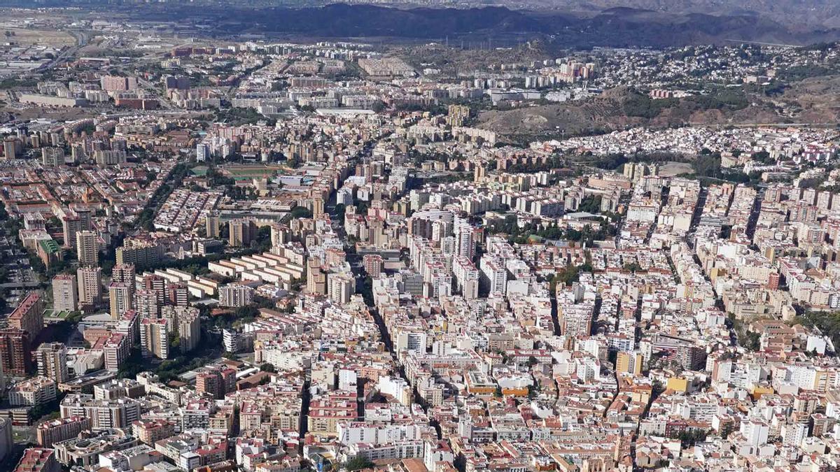 Vistas aéreas de Málaga.