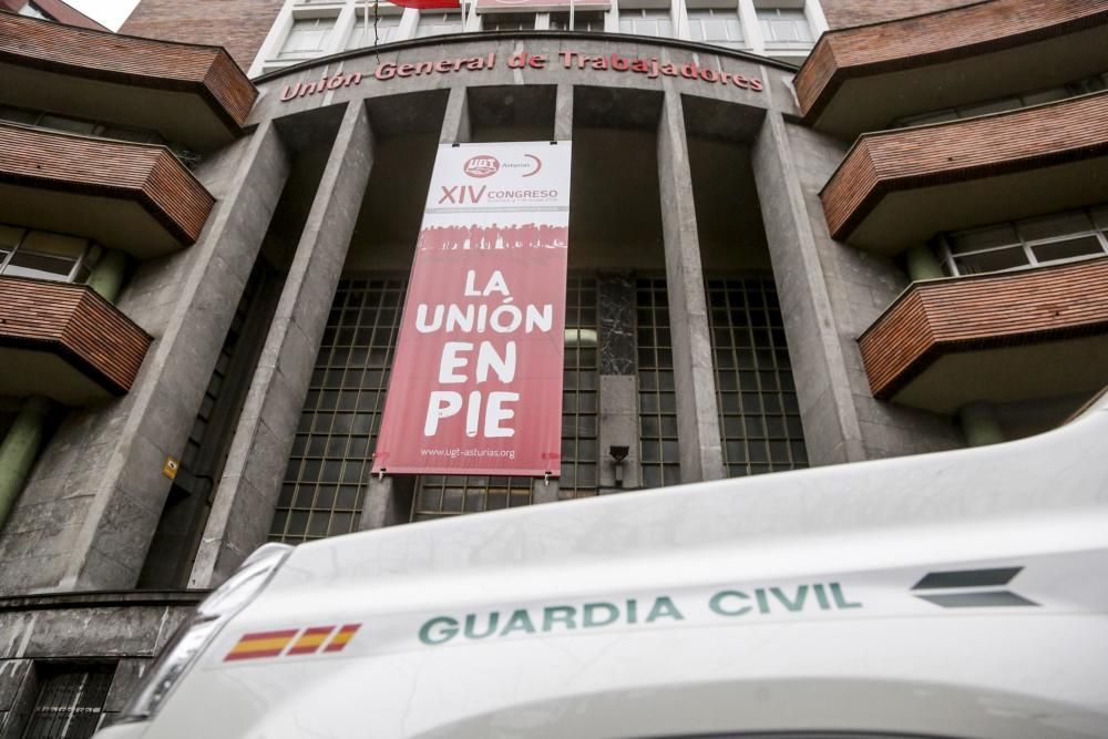 La Guardia Civil registra la sede de UGT en Asturias