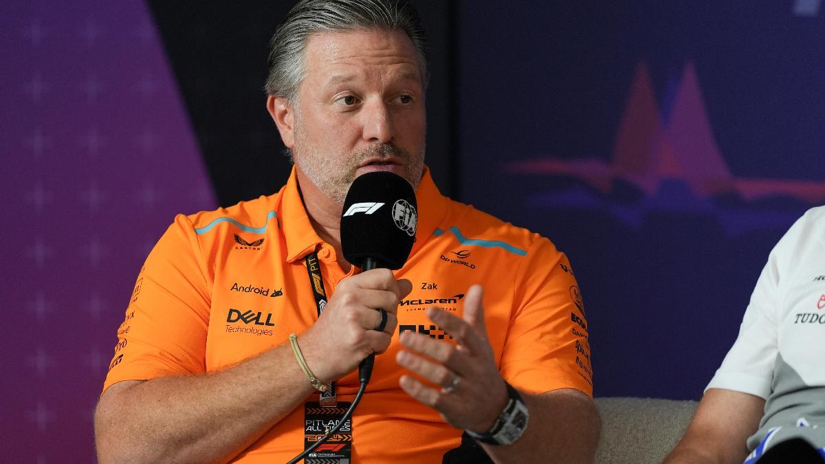 Zak Brown, durante su conferencia de prensa en Australia