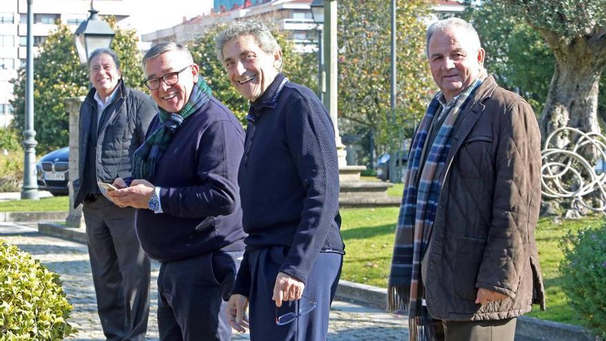 Mouriño, hoy con el consejero Rosendo y los vicepresidentes Barros y Posada. // Marta G Brea