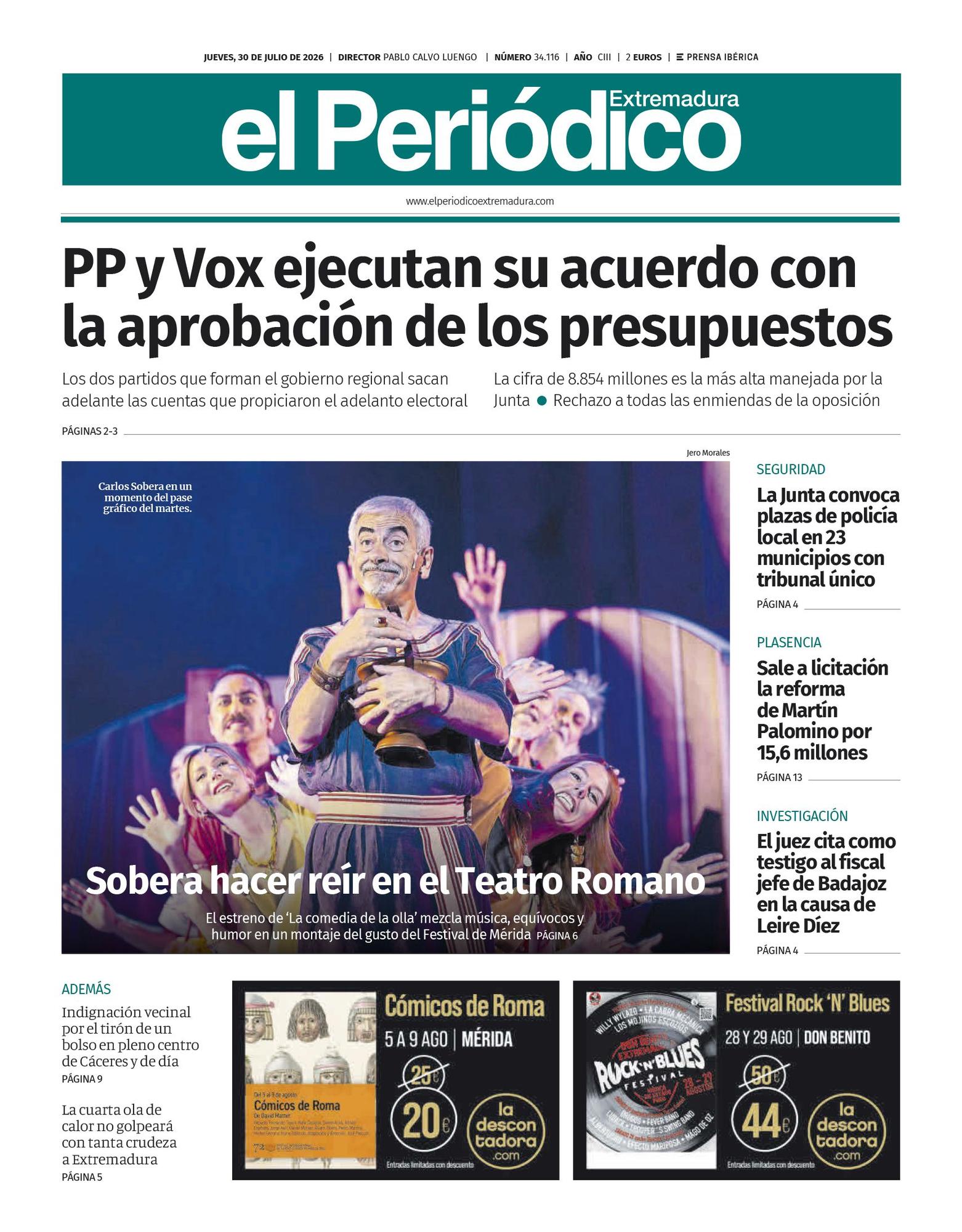 Consulta la portada correspondiente al día 30 de julio de 2026