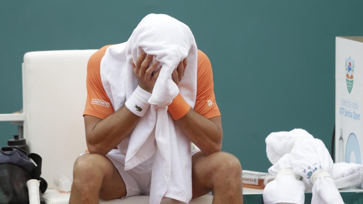 Djokovic se mostró muy cansado durante el tercer set