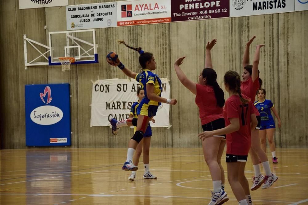 Balonmano: el Maristas Cartagena, campeón regional infantil femenino