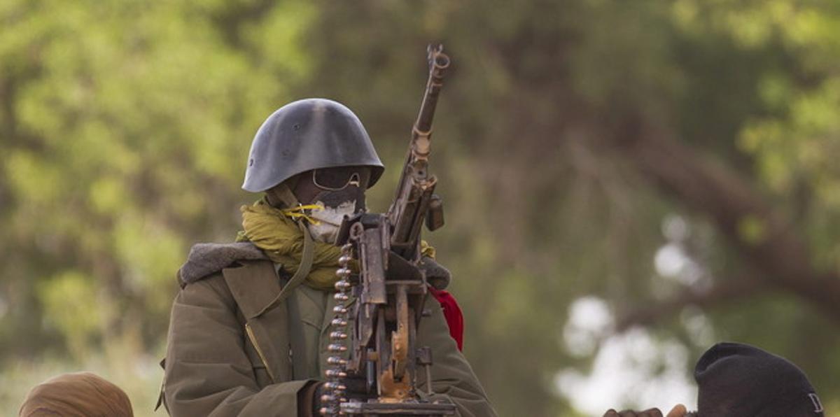 Un soldado maliense, ayer, en nordeste de Mali.