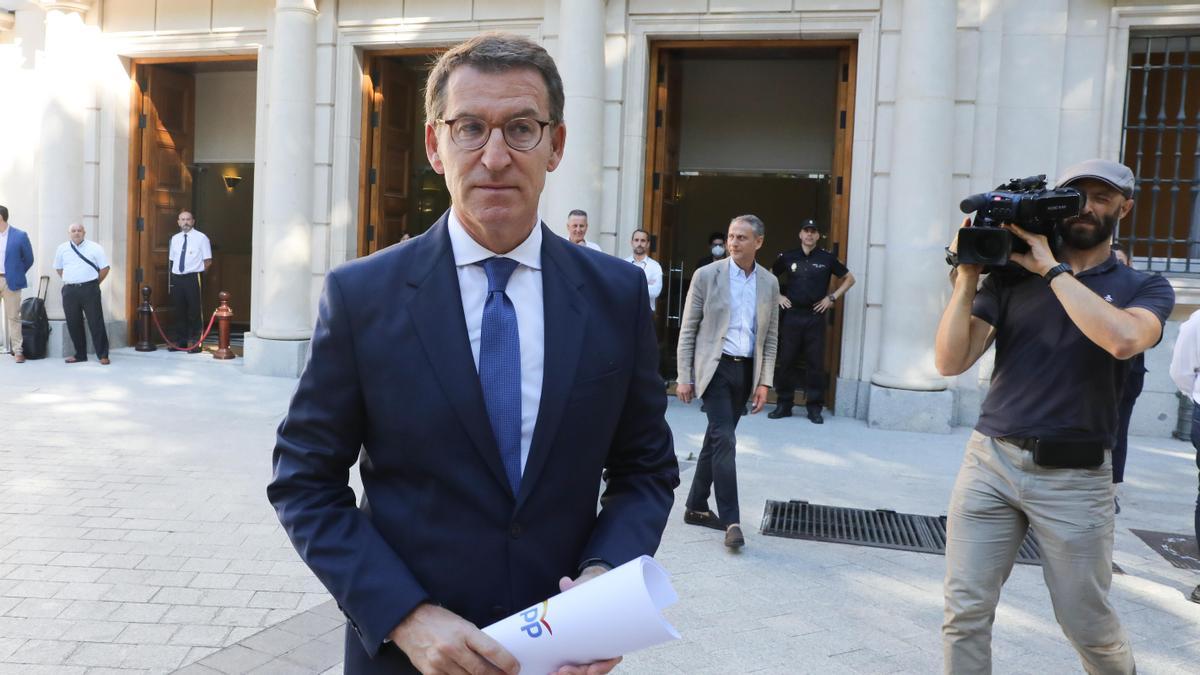 El presidente del PP, Alberto Núñez Feijóo