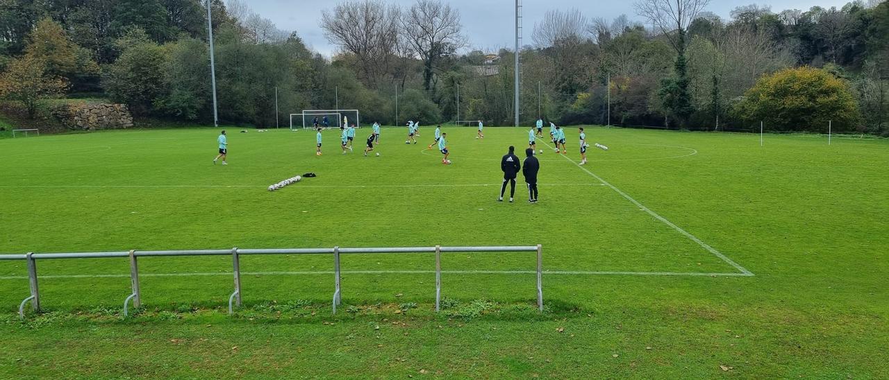 Una imagen del entrenamiento de esta mañana