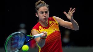 Sorribes, durante su partido ante Schmiedlova