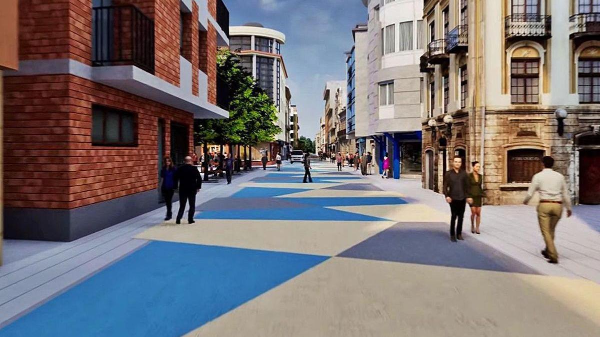 Recreación virtual de cómo quedaría la calle de La Libertad con el plan de movilidad.