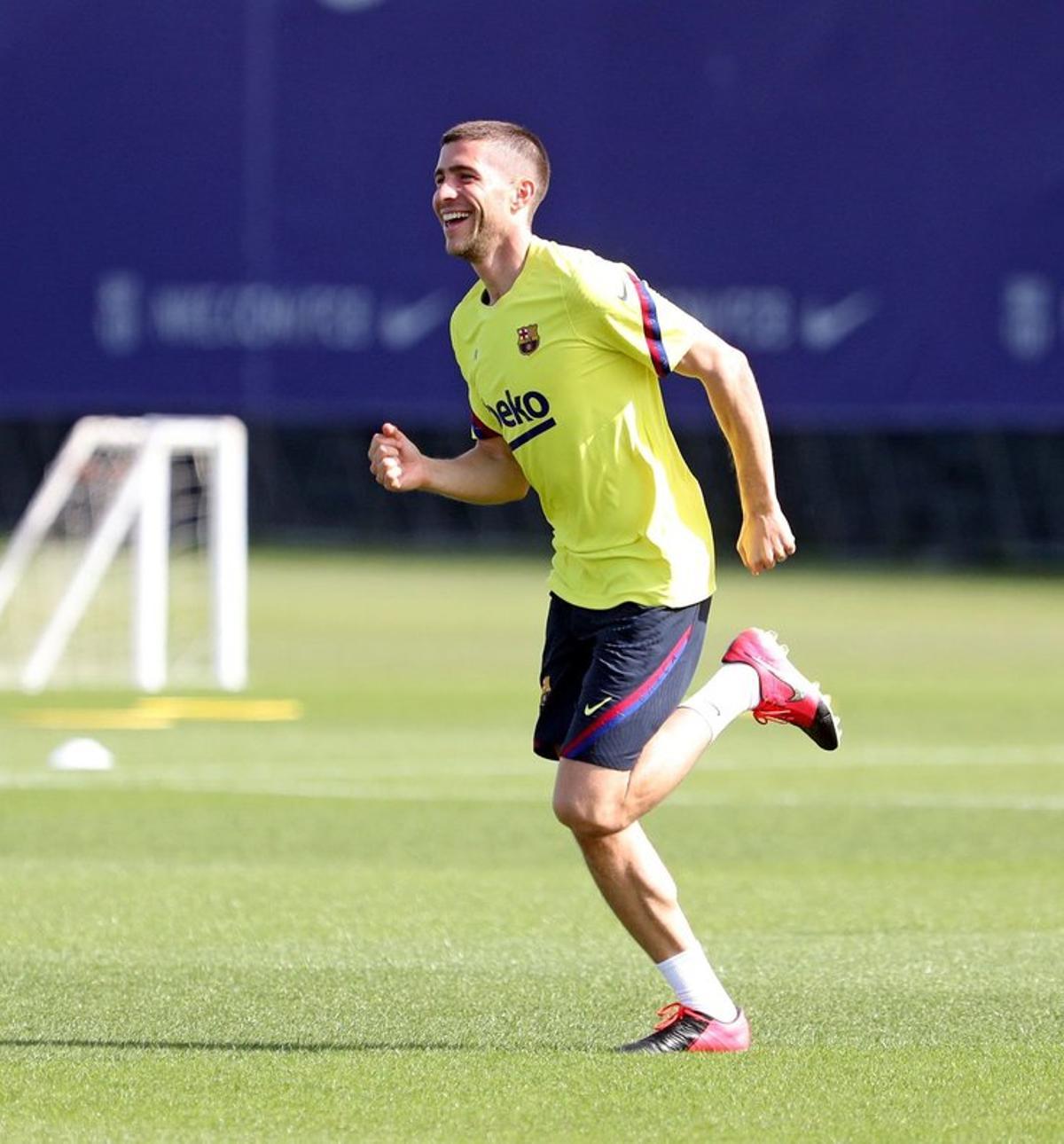 Sergi Roberto, durante un entrenamiento en la Ciutat Esportiva