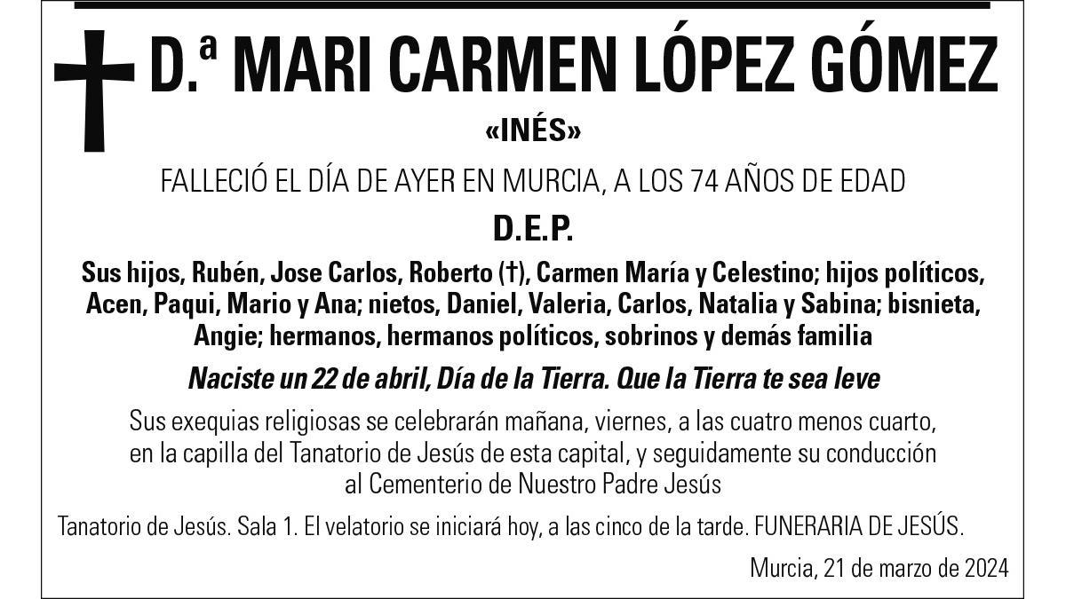 Dª Mari Carmen López Gómez