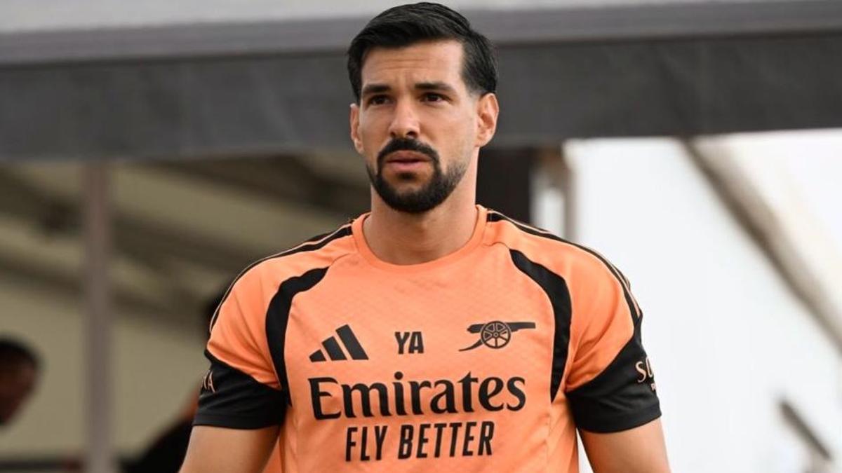 Yeray Abreu en una sesión de entrenamiento con el Arsenal FC