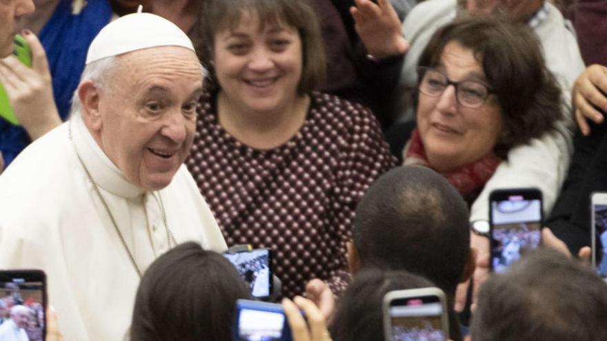 El Papa, durante la audiencia semanal.