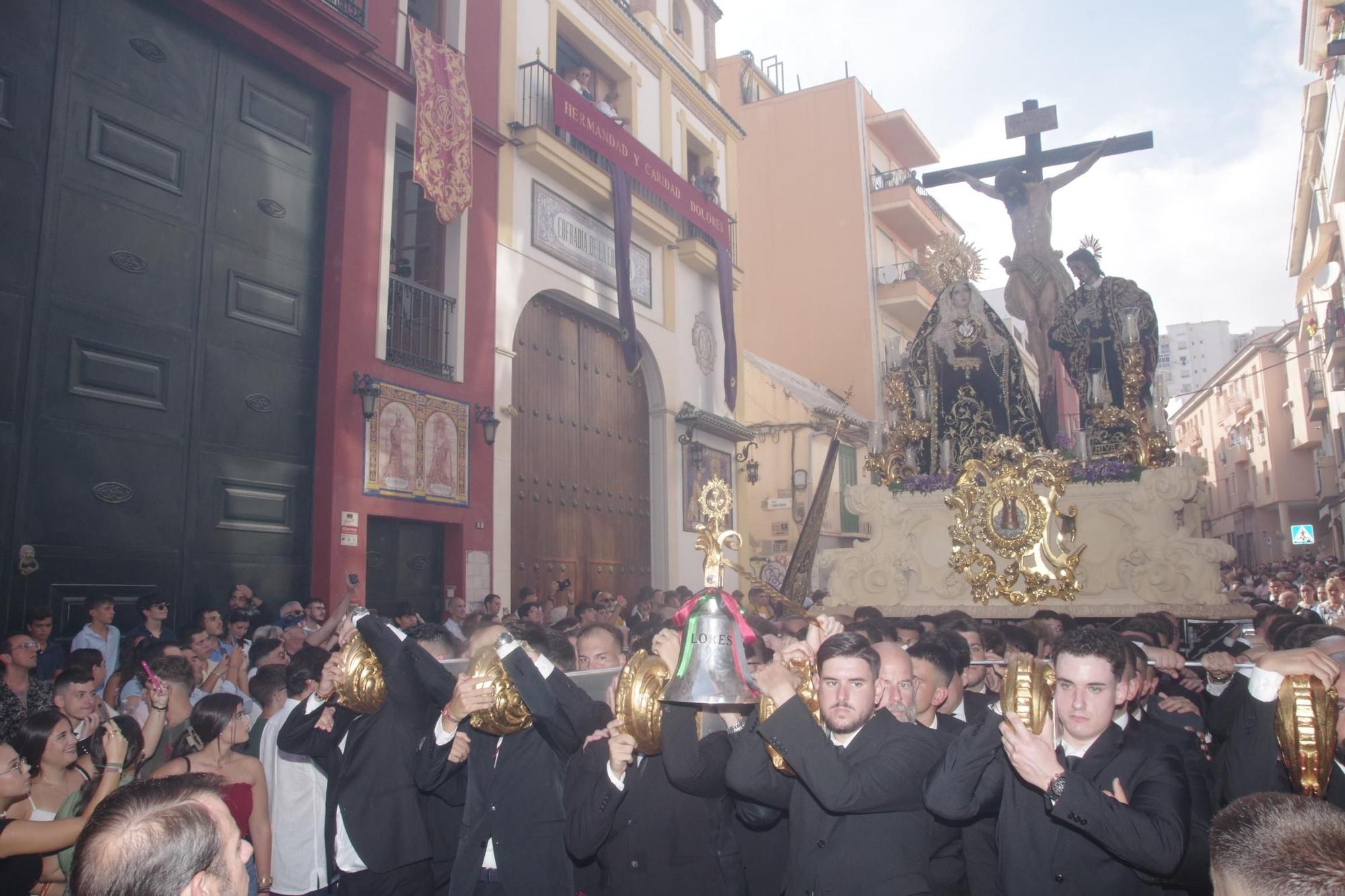 Procesión de la hermandad del Puerto de la Torre por el Centro de Málaga