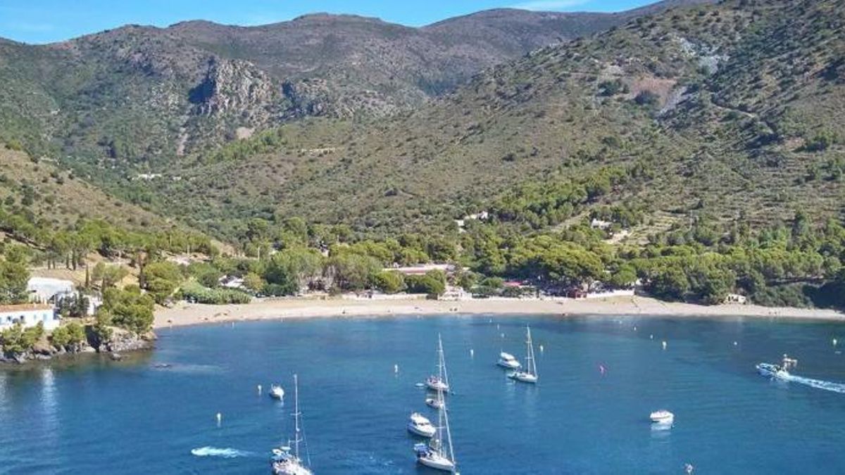 Les boies instal·lades a cala Montjoi, al cap de Creus.