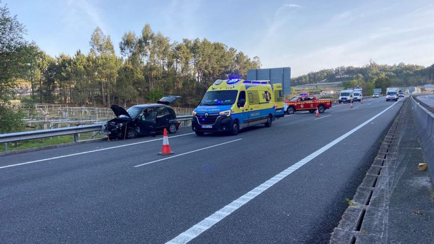 Un herido en la Autovía do Salnés, a su paso por Meaño