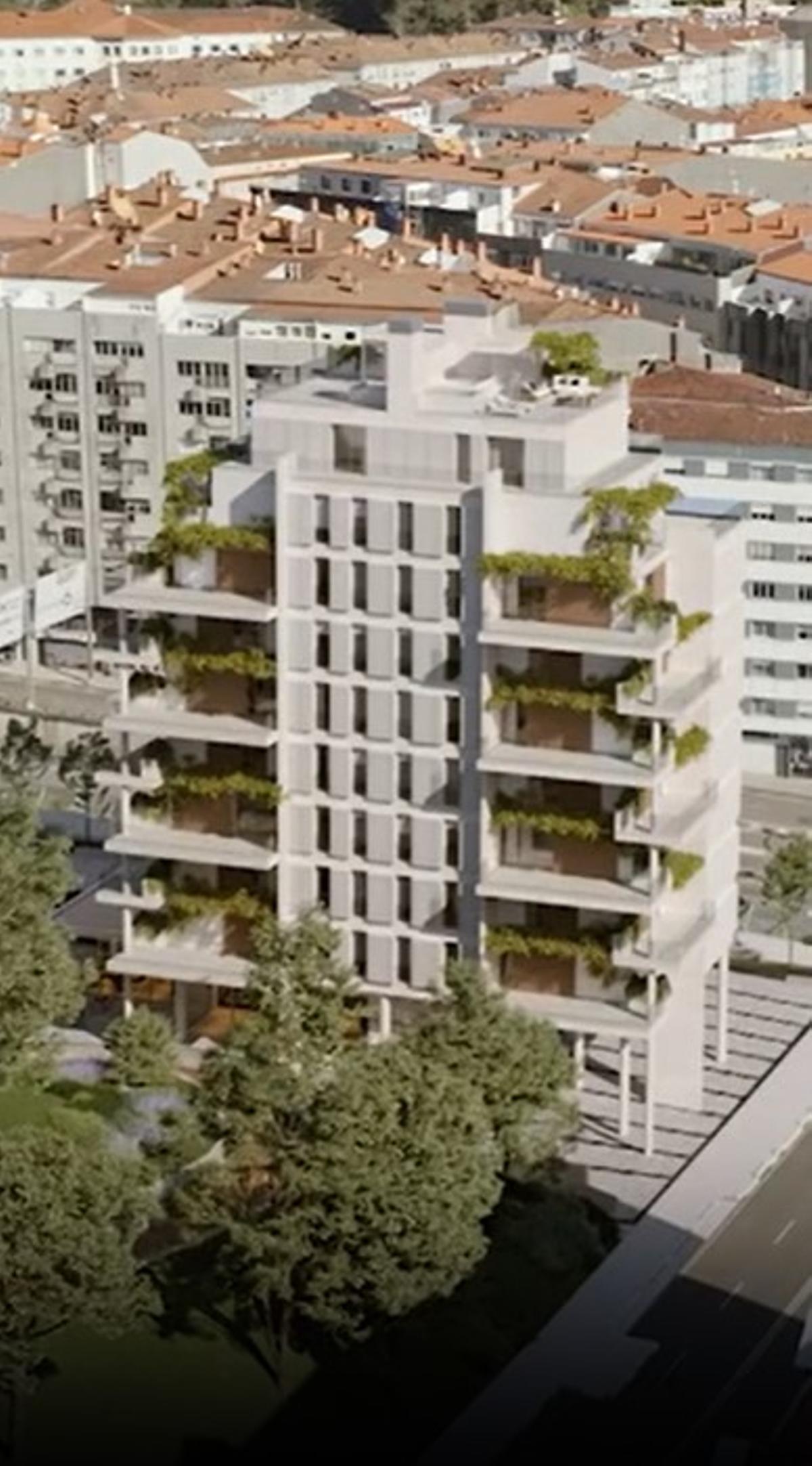 Así quedará el primer edificio que se construye en Romero Donallo dentre del denominado SUP-1 de Santiago