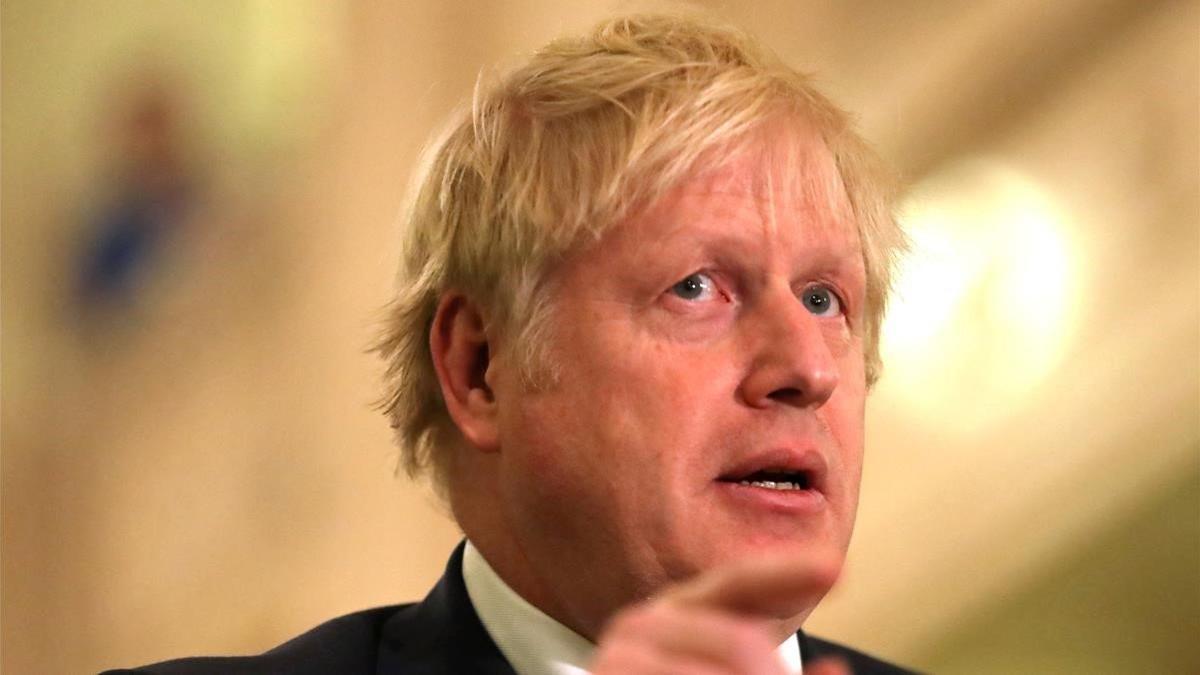 El primer ministro británico, Boris Johnson, este lunes en Belfast.