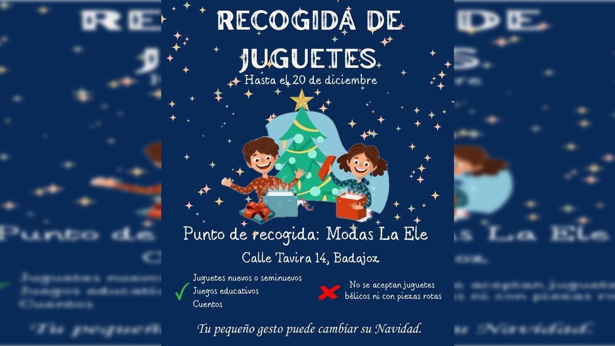 Cartel de la recogida de juguetes de Modas La Ele
