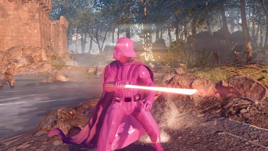 Darth Vader con el traje rosa.