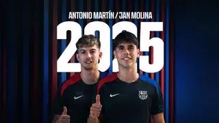 El Barça renueva a Antonio Martín y Jan Molina para recuperarse en el filial