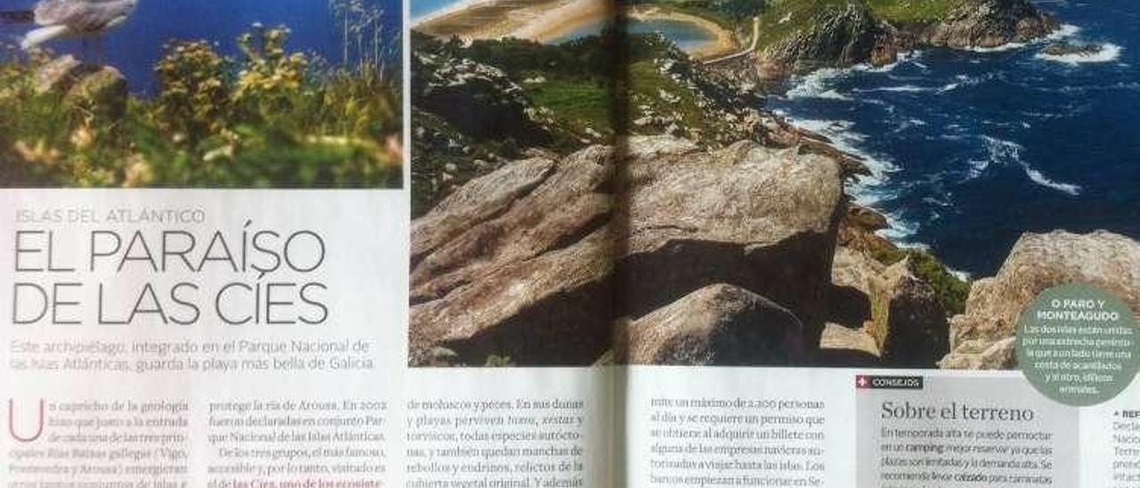 Reportaje sobre Cíes de la revista &quot;Viajes&quot; de National Geographic.