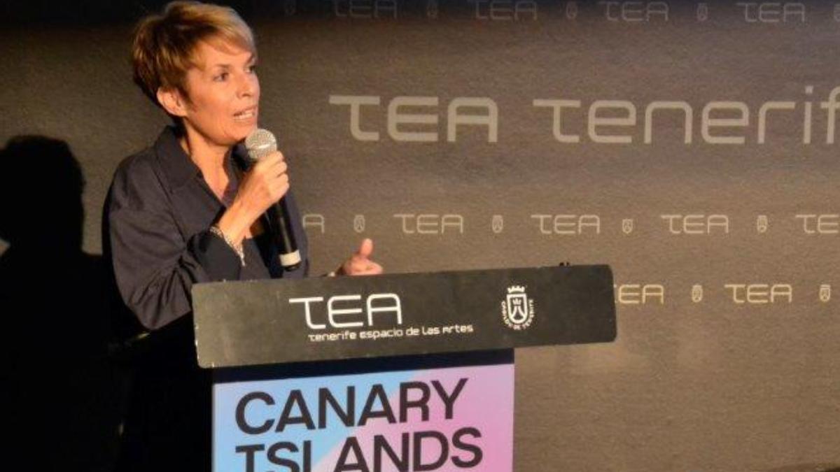 Elena Máñez, durante su intervención en la apertura de 'Canary Islands Hub'.