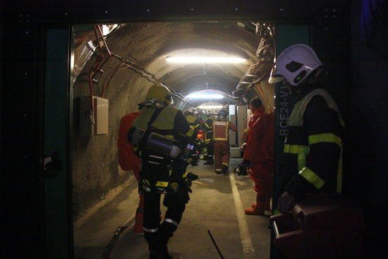 Simulacre de sinistre en el túnel del Pertús