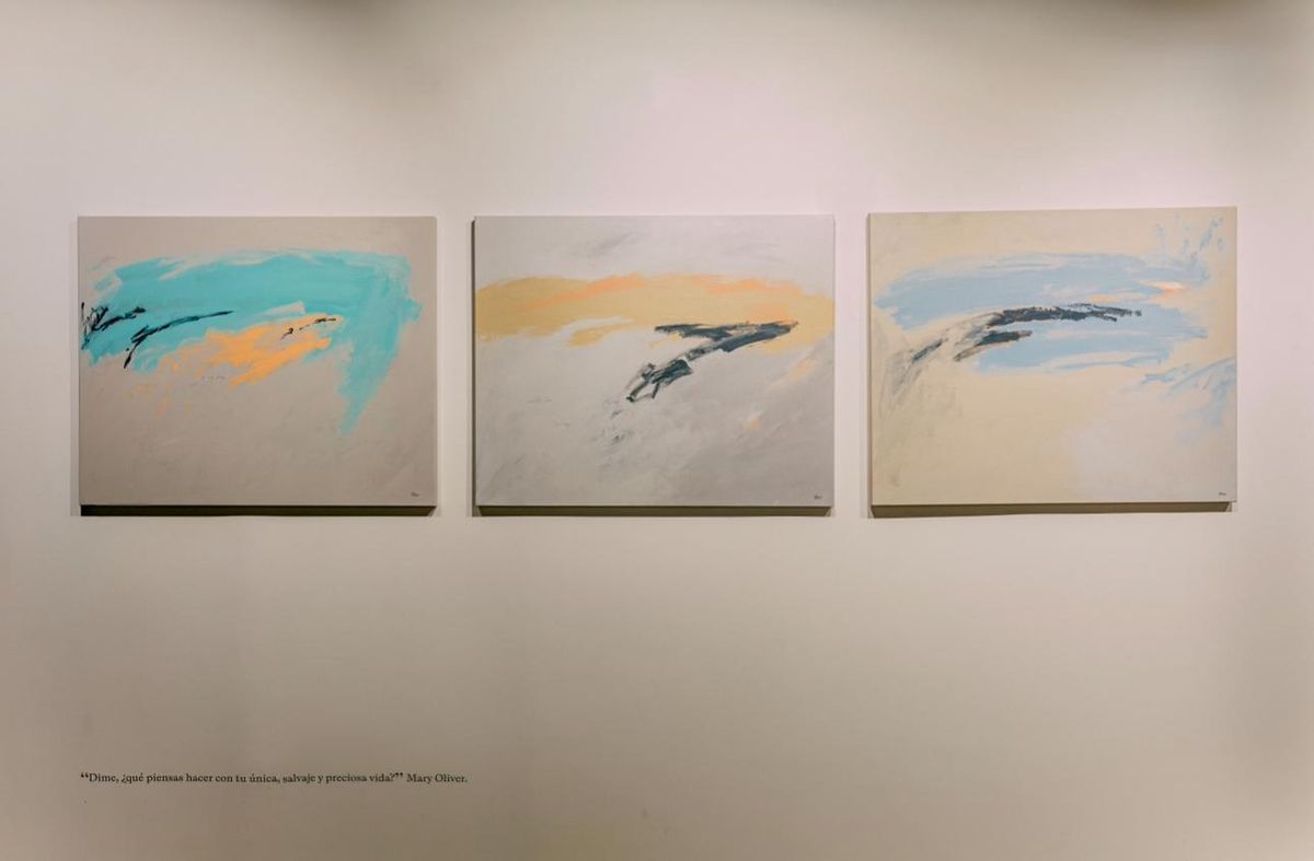 Obras de Virginia Rivas en la galería madrileña.