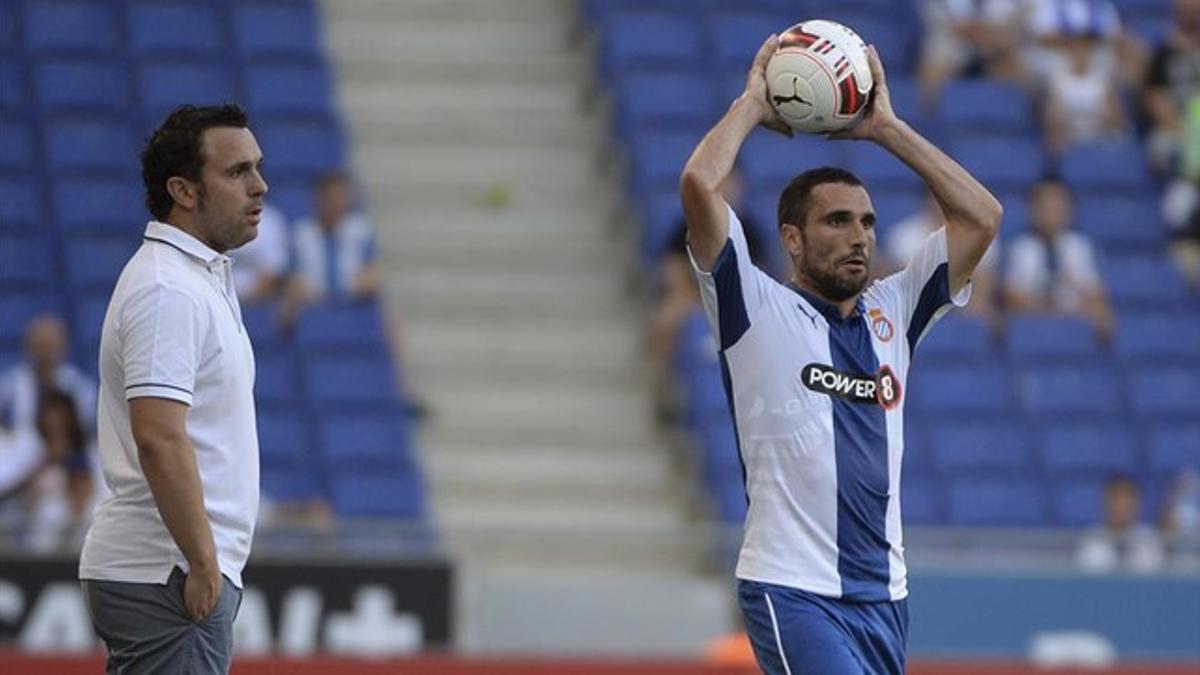 Sergio y Arbilla, en un partido de la pretemporada.