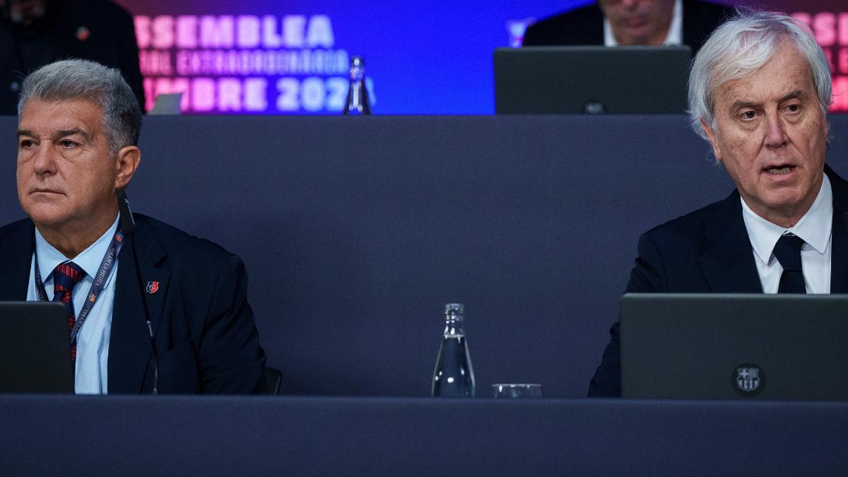 Laporta y Cubells en la pasada Asamblea Extraordinaria