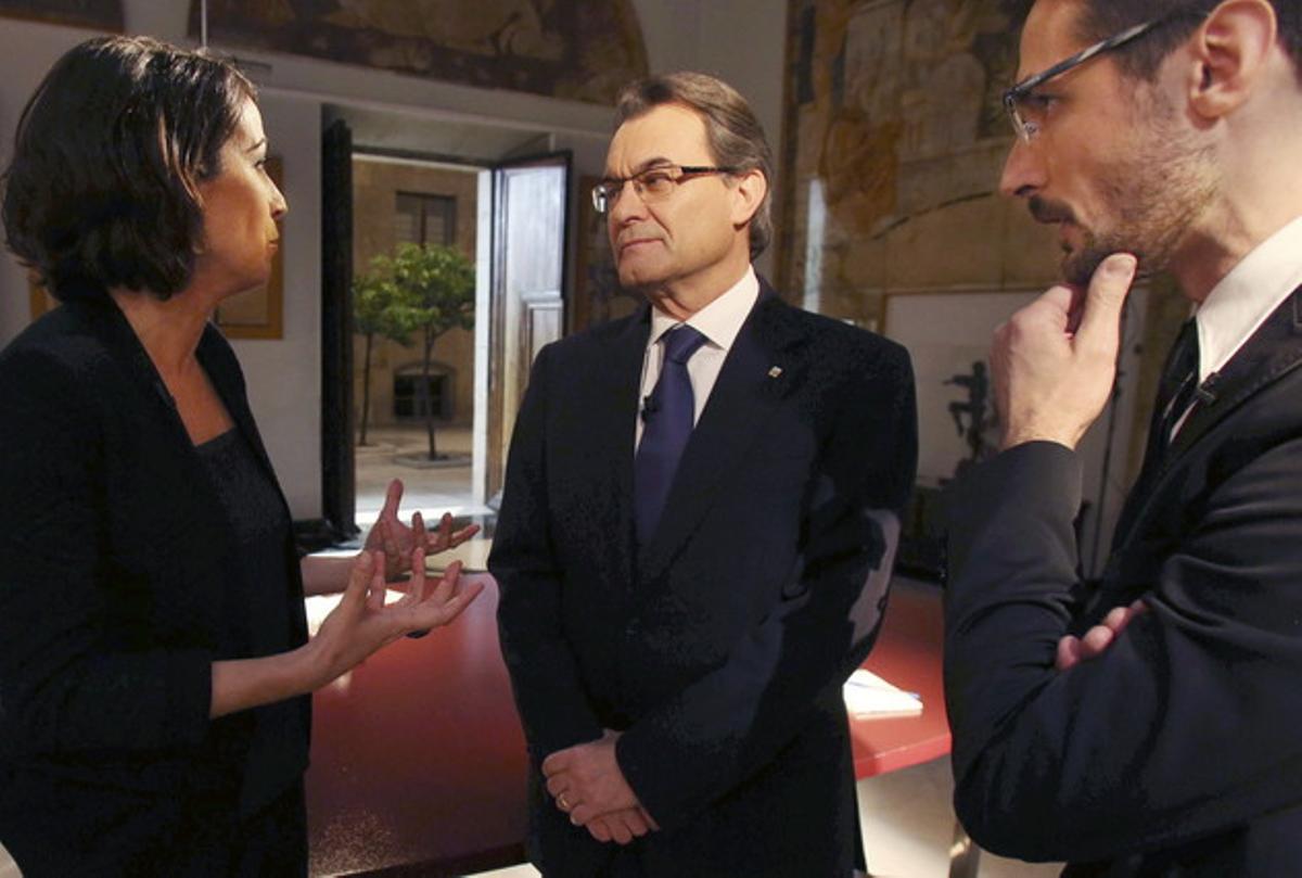 Artur Mas, abans de l’entrevista de TV-3. Artur Mas, abans de l’entrevista de TV-3.