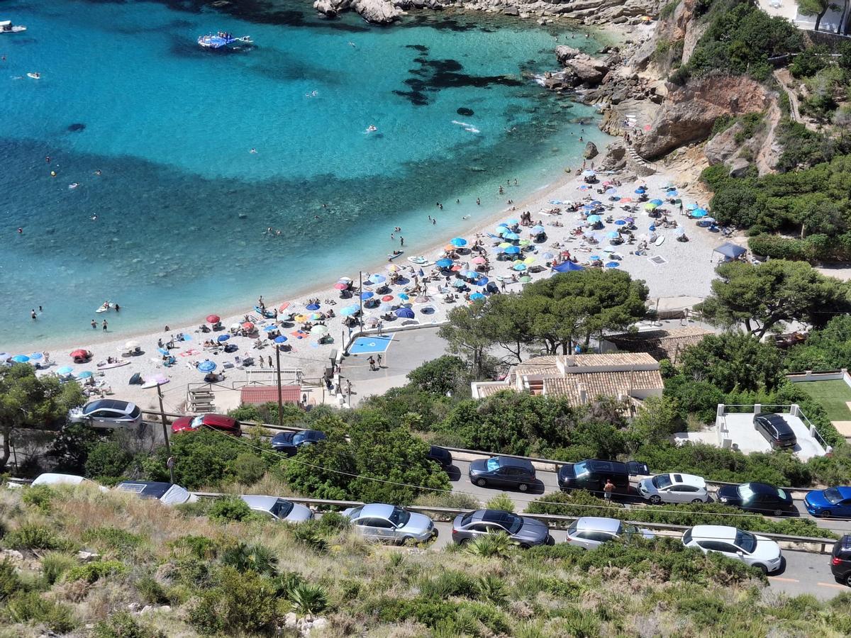 Imagen de este domingo de la cala de la Granadella