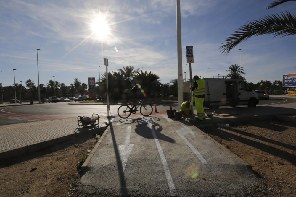 Así está el nuevo carril bici de Elche