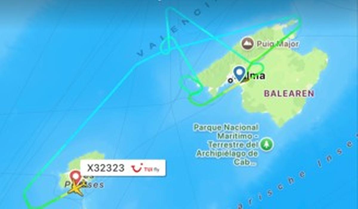 Die auf Flightradar nachvollzogene Route des Tuifly-Fliegers.