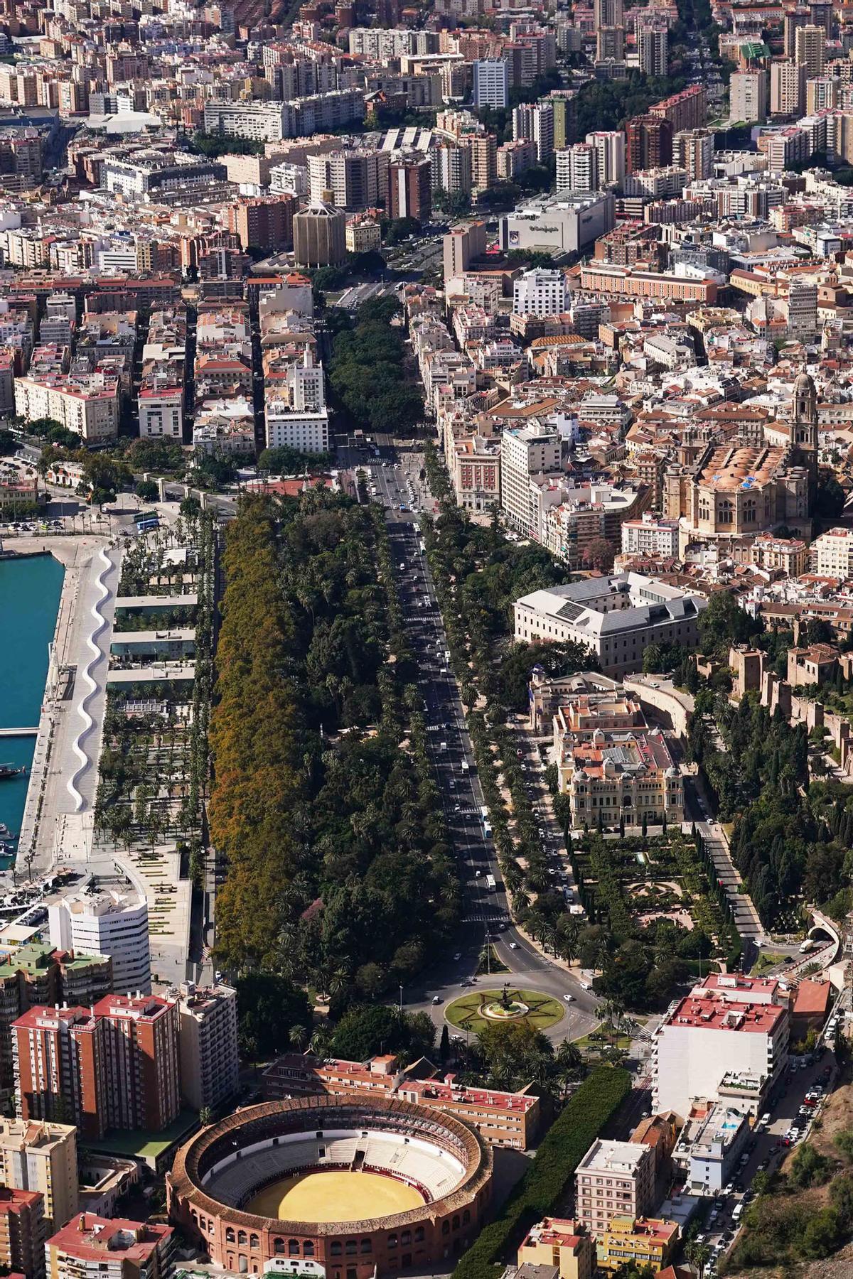 Vistas aéreas de Málaga. Noviembre de 2023.