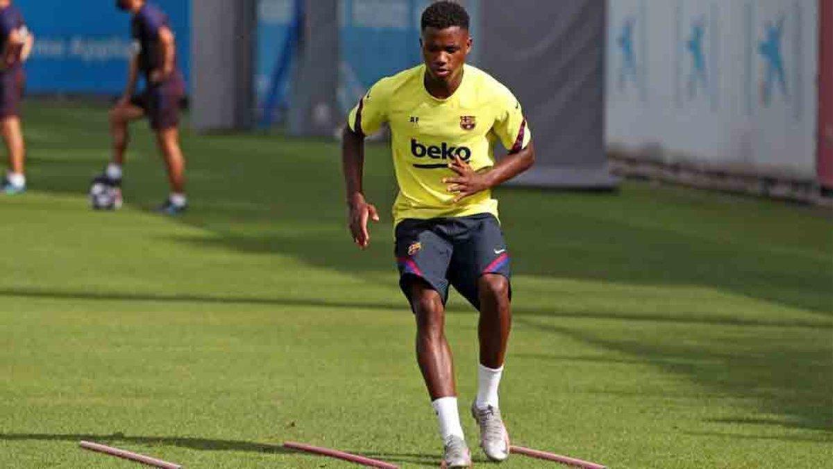 Ansu Fati se ha lesionado en el entrenamiento del Barcelona