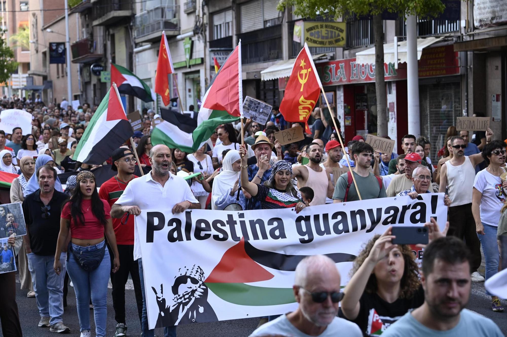 Así ha sido la multitudinaria manifestación para exigir la libertad de Palestina en Elche