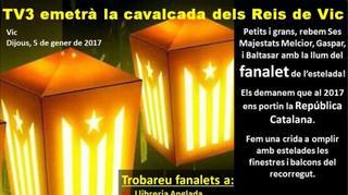 La ANC defiende que los farolillos independentistas en Reyes "son una tradición desde hace cuatro años en Vic"