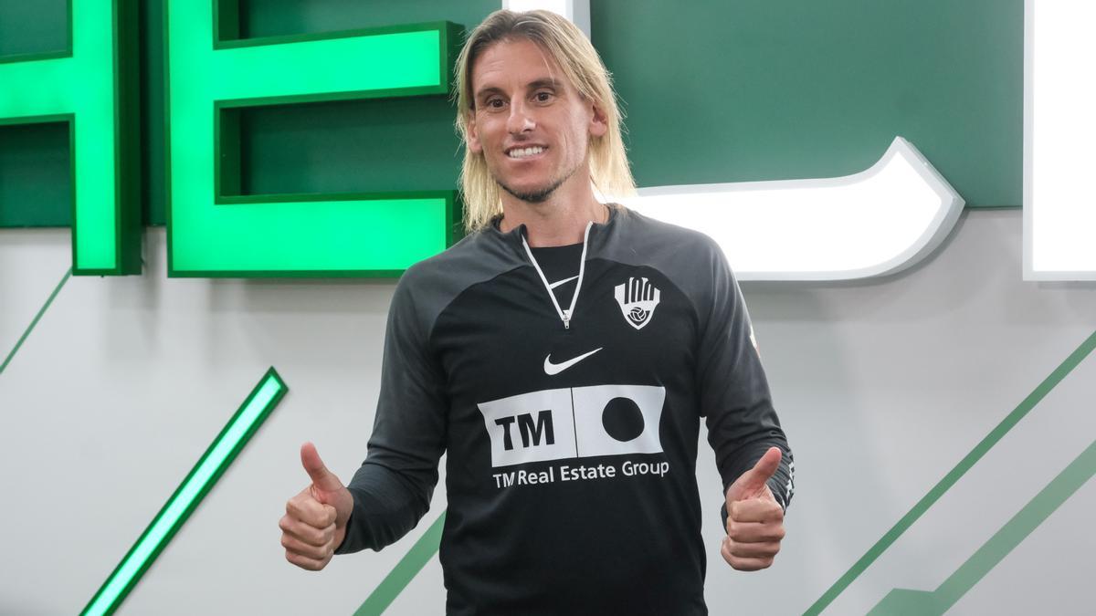 Sebastián Beccacece, el pasado jueves, durante su presentación como nuevo entrenador del Elche