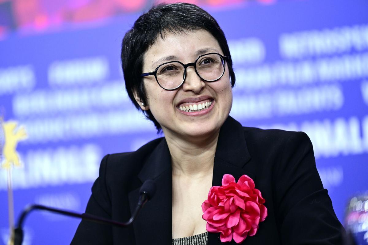 La directora afgana Shahrbanoo Sadat, ente jueves en la Berlinale.